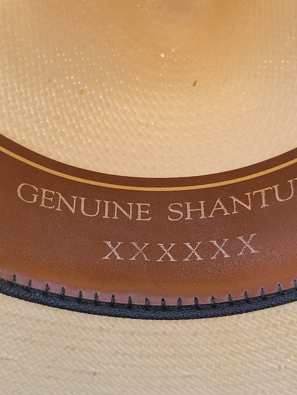Beaver Hats 6X Shantung Straw Western Hat with Black Band - Cream 6 3/4
